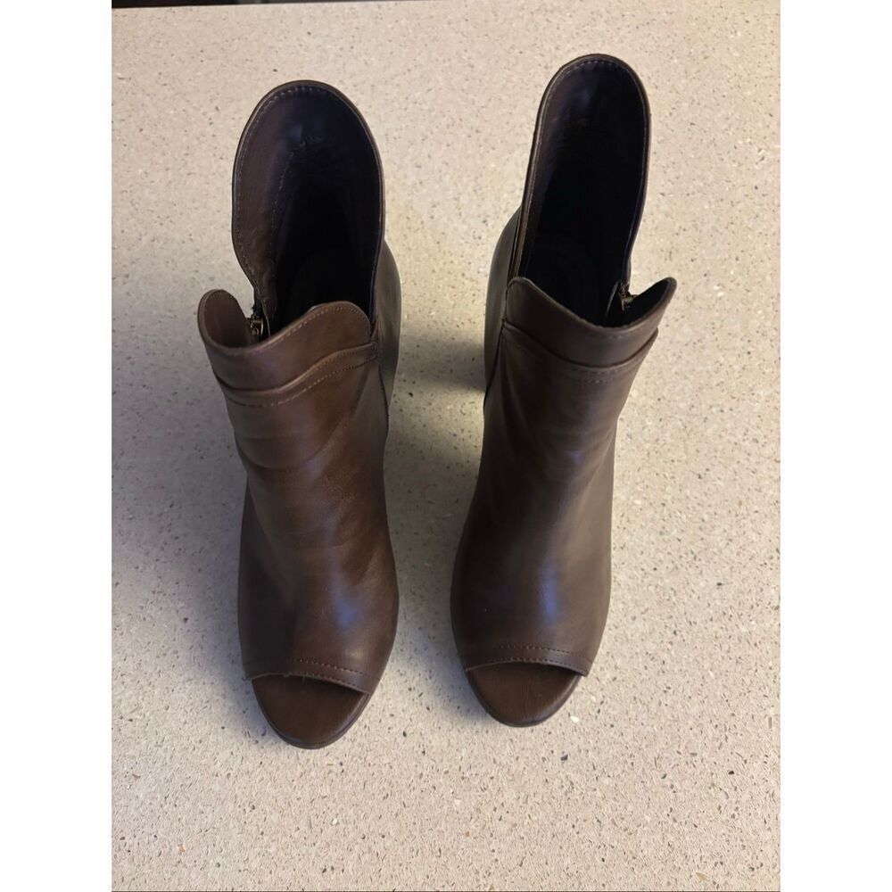 Block heel open toe booties